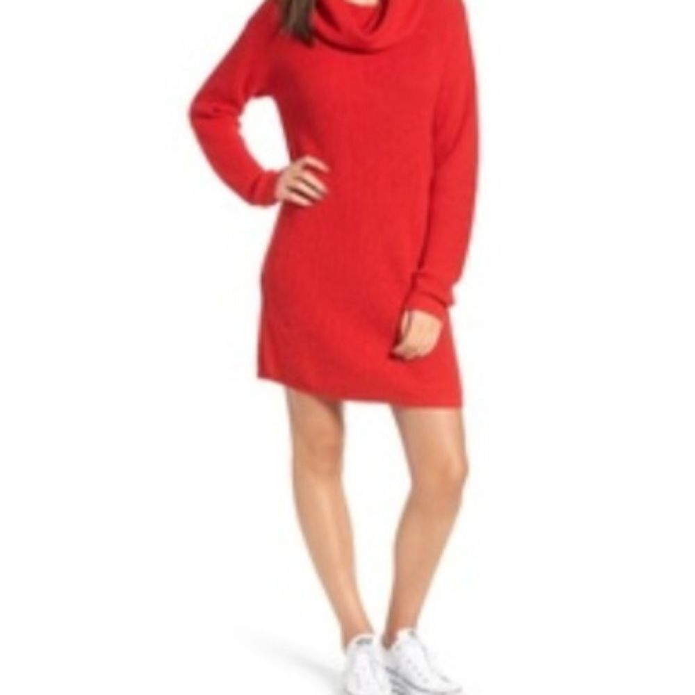 BP Cowl Neck Red Sweater Dress size S